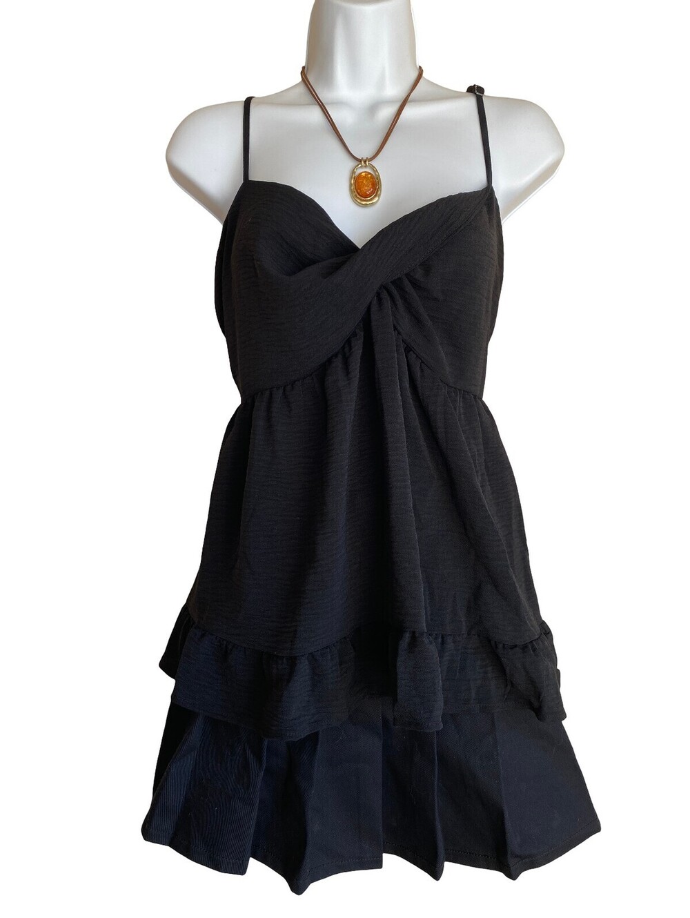 Vintage Zenobia Plus XL Black Dollette Ruffled Tunic Tank Blouse Whimsigoth Goth